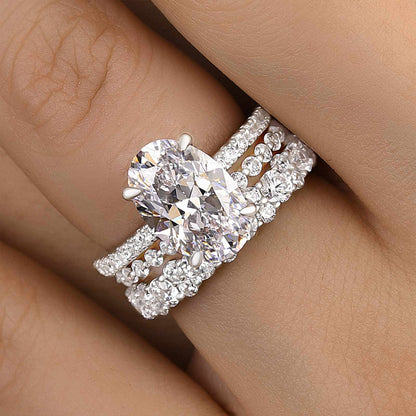 Timeless Oval Cut 3PC Ring Set