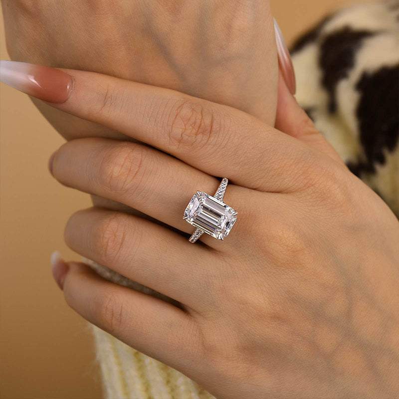 Maxine Captivating Emerald Cut Engagement Ring