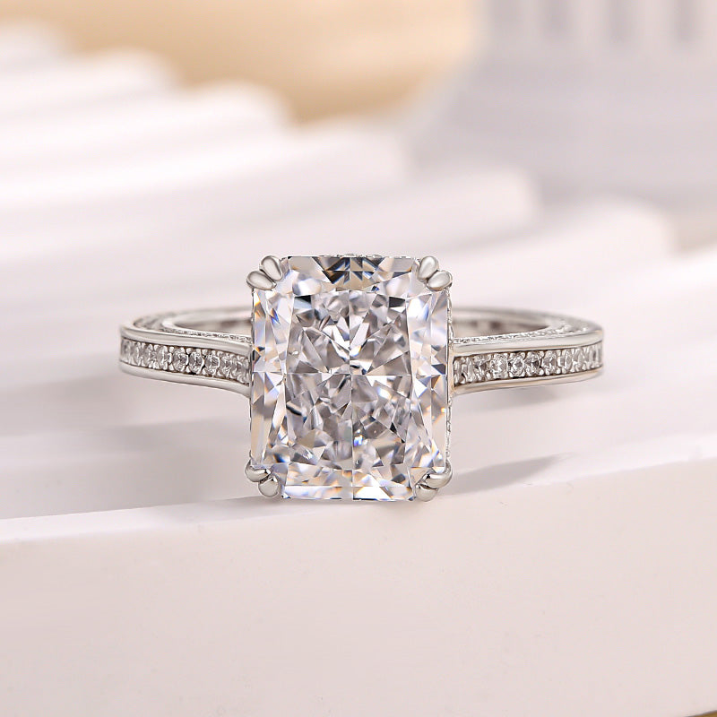 Sparkle 4.0 Carat Radiant Crushed Ice Cut Engagement Ring