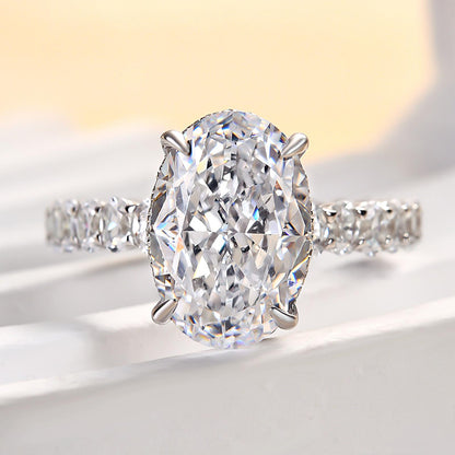 Gorgeous Oval Cut Simulated Diamond Engagement Ring In White Gold