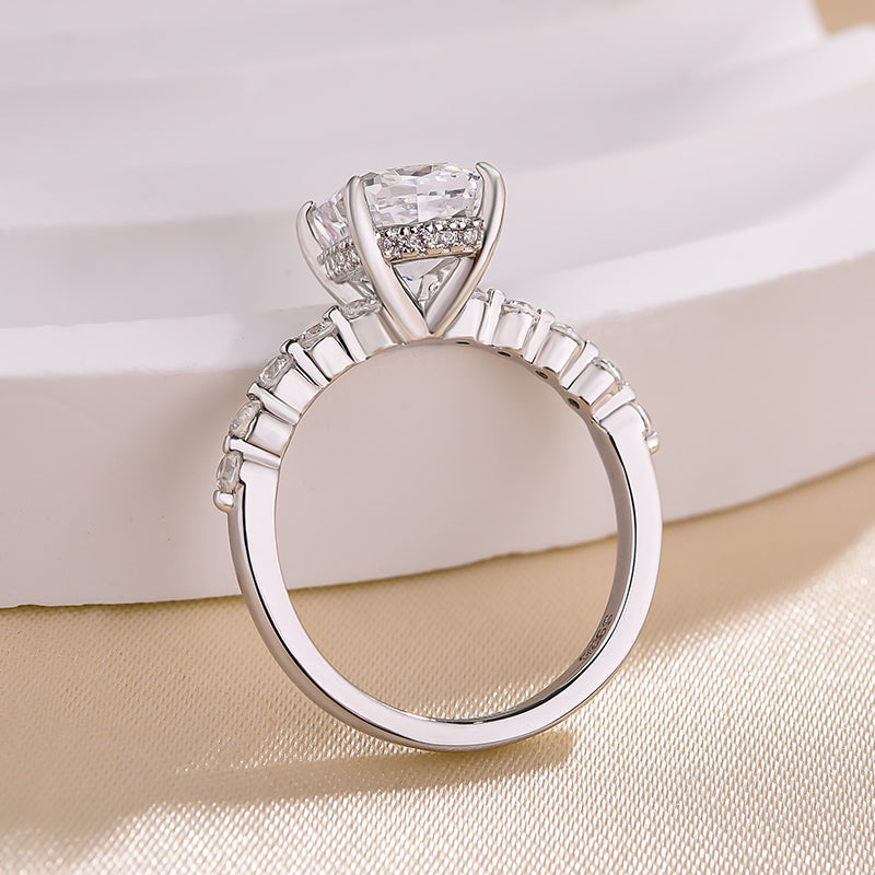 Exquisite 2.0 Carat Cushion Cut Engagement Ring In Sterling Silver-Maxinejewelry