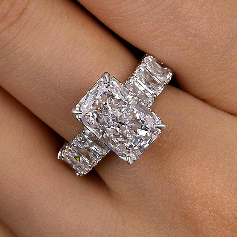 Gorgeous Radiant Cut Engagement Ring For Women In Sterling Silver