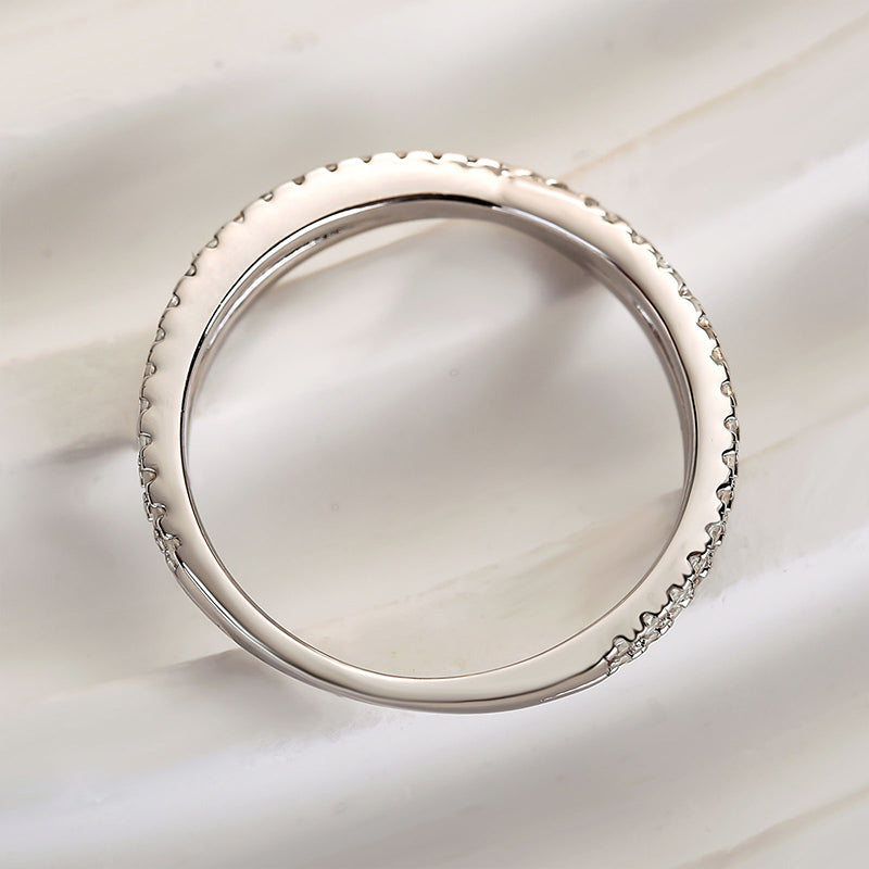 Classic X Criss Cross Wedding Band For Women In Sterling Silver