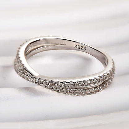 Classic X Criss Cross Wedding Band For Women In Sterling Silver