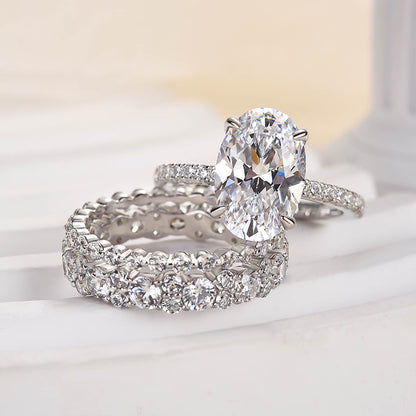 Timeless Oval Cut 3PC Ring Set