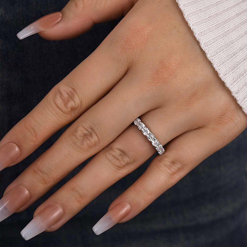 Exclusive Asscher Cut Women's Wedding Band In Sterling Silver