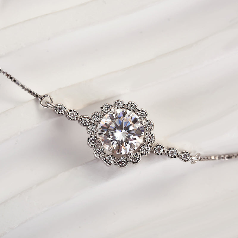 Moissanite Snowflake Design Bracelet