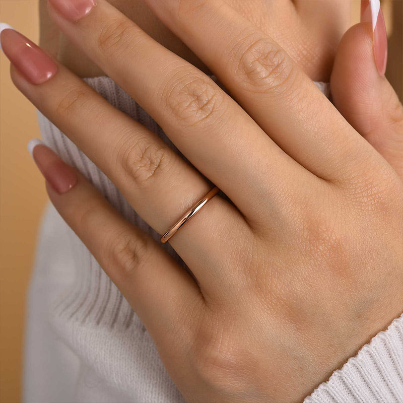 Simple Wedding Band For Women In Sterling Silver