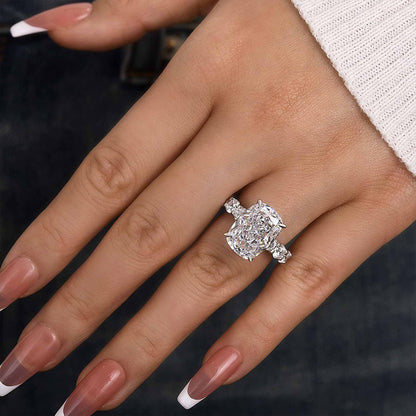 Gorgeous Elongated Crushed Ice Cushion Cut Engagement Ring