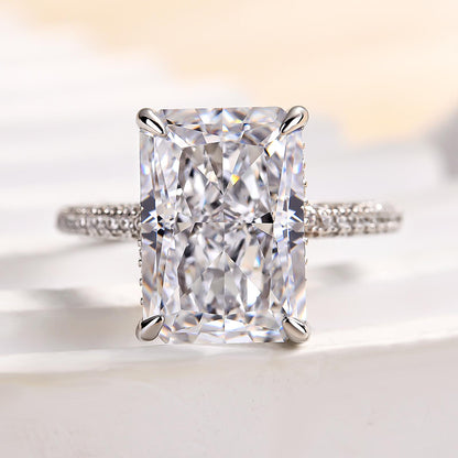 Luxurious Elongated Radiant Cut Engagement Ring For Women