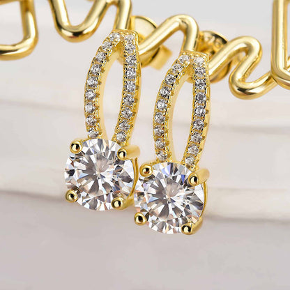 Moissanite Exclusive Round Cut Stud Earrings