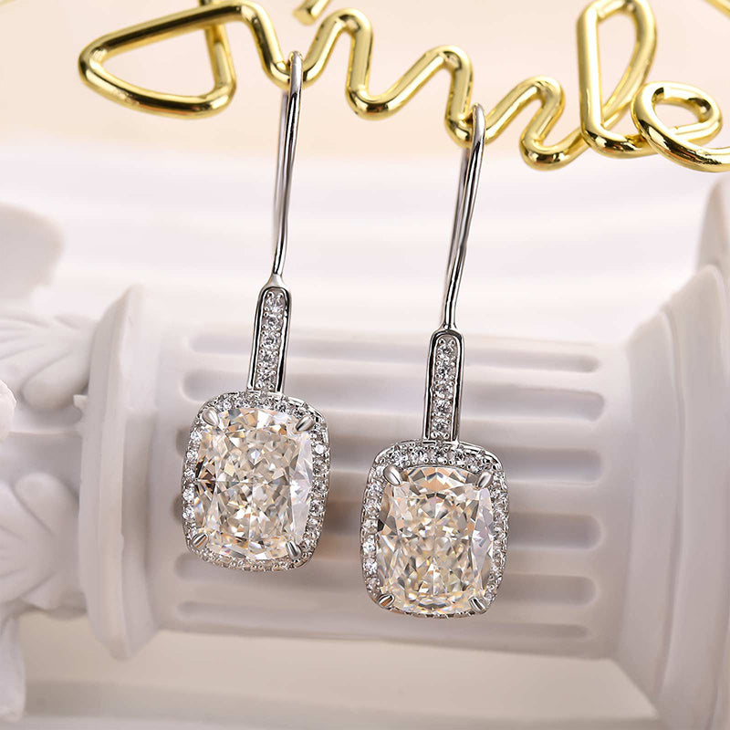 Lovely Halo Cushion Cut Women's Earrings