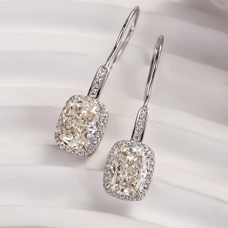 Lovely Halo Cushion Cut Women's Earrings