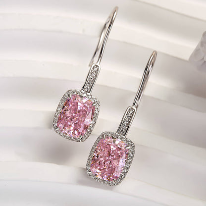 Lovely Halo Cushion Cut Women's Earrings