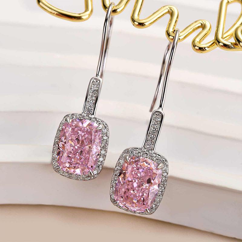 Lovely Halo Cushion Cut Women's Earrings