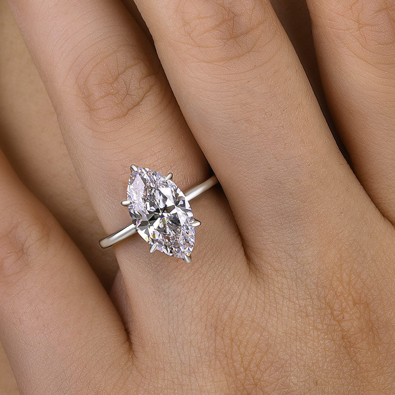 Fashion Marquise Cut Women's Engagement Ring In Sterling Silver-Maxinejewelry