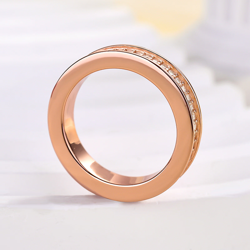 Elegant Rose Gold Women's Wedding Band In Sterling Silver