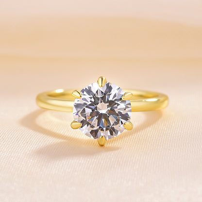 Classic Round Cut Solitaire Engagement Ring for Her In White Gold