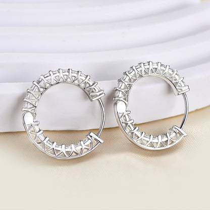 Women's Classic Round Cut Hoop Earrings In Sterling Silver