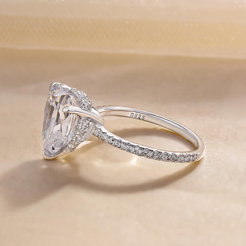 Elegant Heart Cut Engagement Ring For Women In Sterling Silver-Maxinejewelry