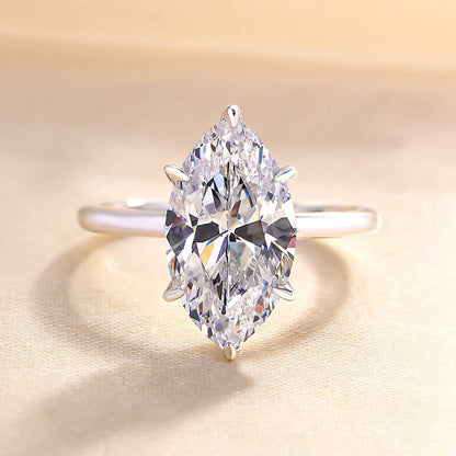 Fashion Marquise Cut Women's Engagement Ring In Sterling Silver-Maxinejewelry