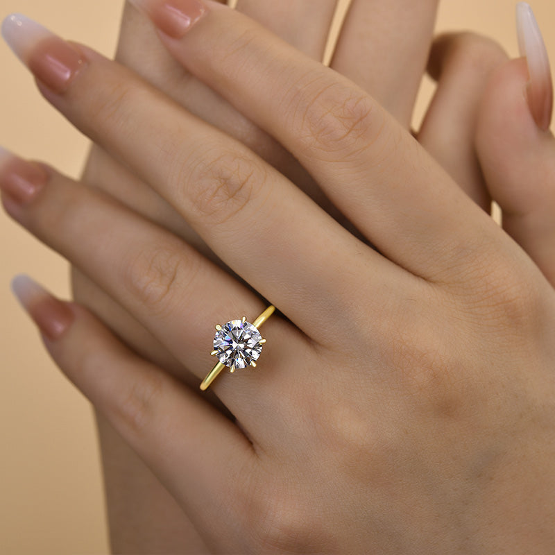 Classic Round Cut Solitaire Engagement Ring for Her In White Gold