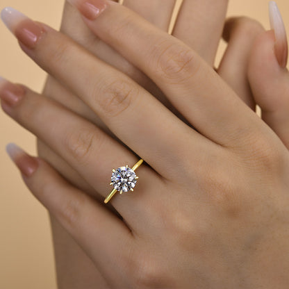 Classic Round Cut Solitaire Engagement Ring for Her In White Gold