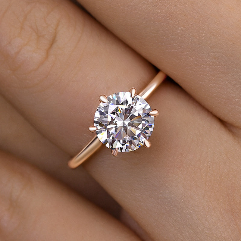 Classic Round Cut Solitaire Engagement Ring for Her In White Gold