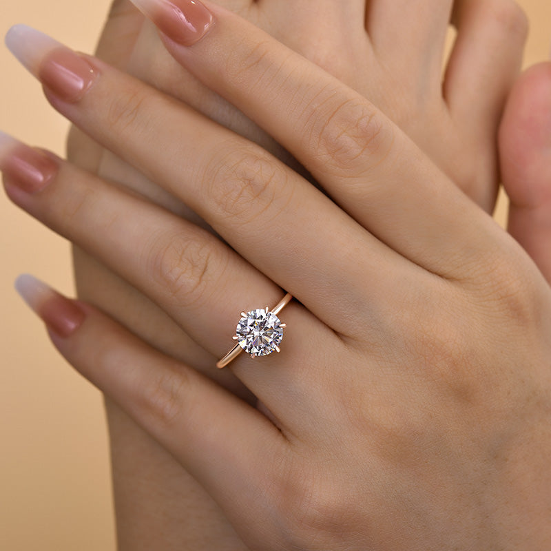 Classic Round Cut Solitaire Engagement Ring for Her In White Gold