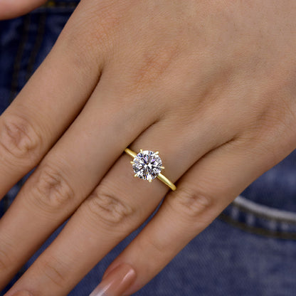 Classic Round Cut Solitaire Engagement Ring for Her In White Gold