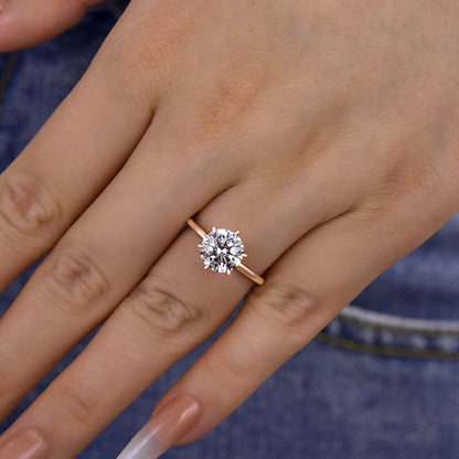 Classic Round Cut Solitaire Engagement Ring for Her In White Gold