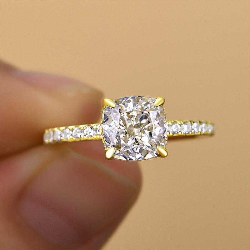 1.5 Carat Cushion Cut White Sapphire Women's Engagement Ring