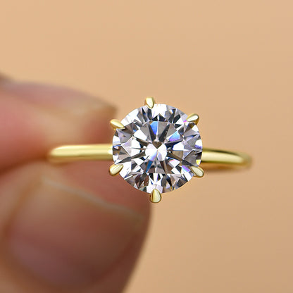 Classic Round Cut Solitaire Engagement Ring for Her In White Gold