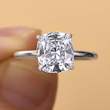 Elegant 3.0 Carat Cushion Cut Engagement Ring for Women In Sterling Silver