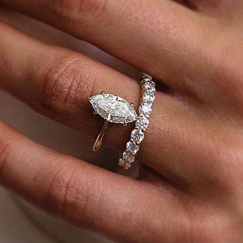 Unique Marquise Cut Engagement Ring