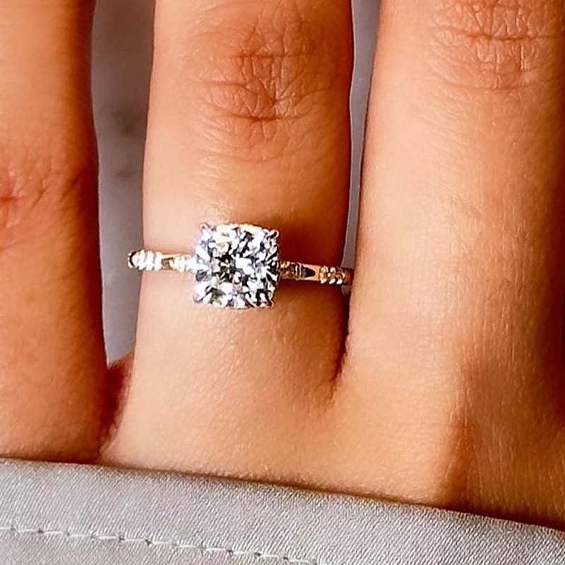 Exclusive Two-tone Cushion Engagement Ring