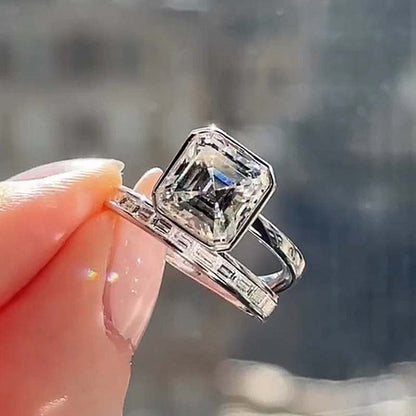 Unique Asscher Cut Women's Engagement Ring