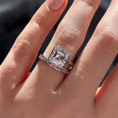 Unique Asscher Cut Women's Engagement Ring