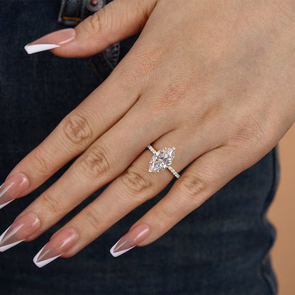 Exclusive Marquise Cut Engagement Ring In Sterling Silver