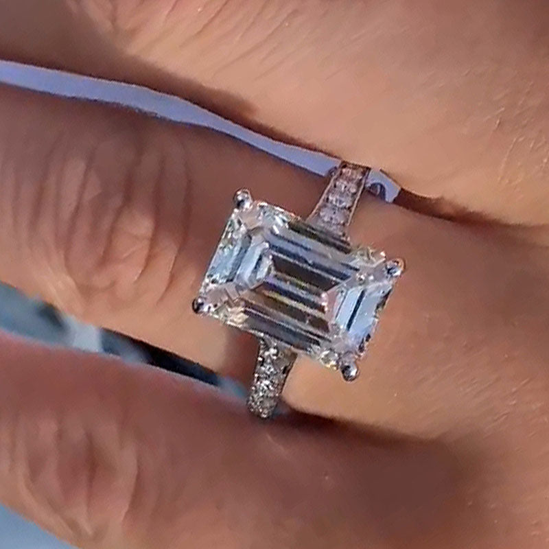 Maxine Captivating Emerald Cut Engagement Ring