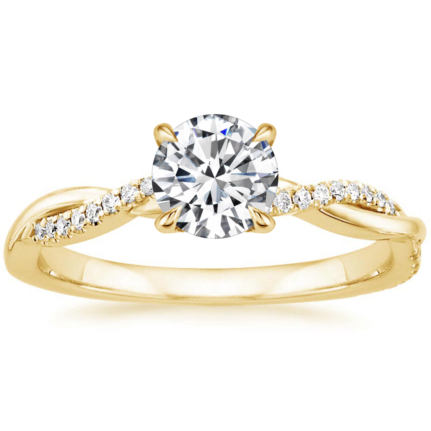 Twist 1.25 Carat Round Cut Yellow Gold Promise Ring For Her In Sterling Silver-Maxinejewelry