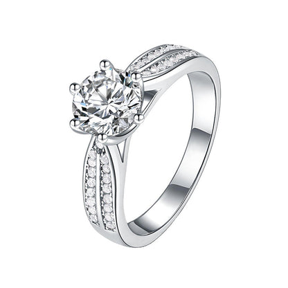 Starlight Moissanite 1.0 Carat Simulation Diamond Engagement Ring-Maxinejewelry