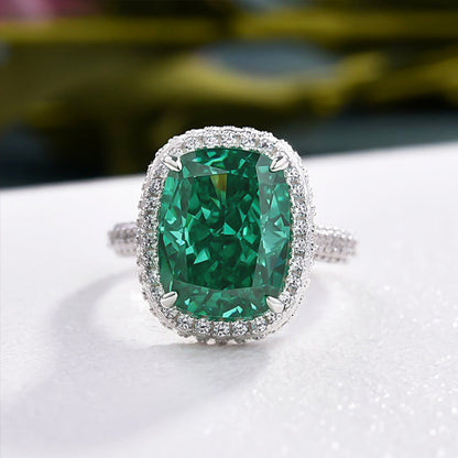 Gorgeous Halo Cushion Cut Paraiba Tourmaline Engagement Ring-Maxinejewelry