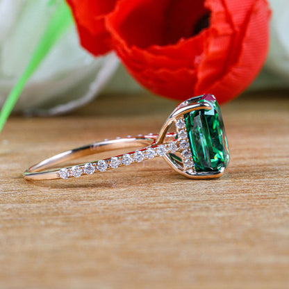 Gorgeous Paraiba Tourmaline Radiant Cut Engagement Ring In Sterling Silver-Maxinejewelry