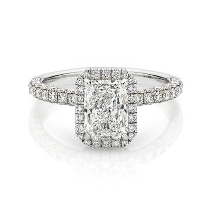  Halo Crushed Ice Radiant Cut Simulated Diamond Engagement Ring-Maxinejewelry