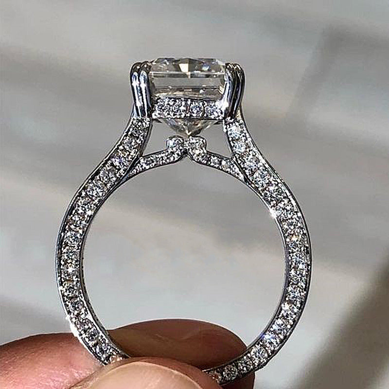 Sparkle 4.0 Carat Radiant Crushed Ice Cut Engagement Ring-Maxinejewelry