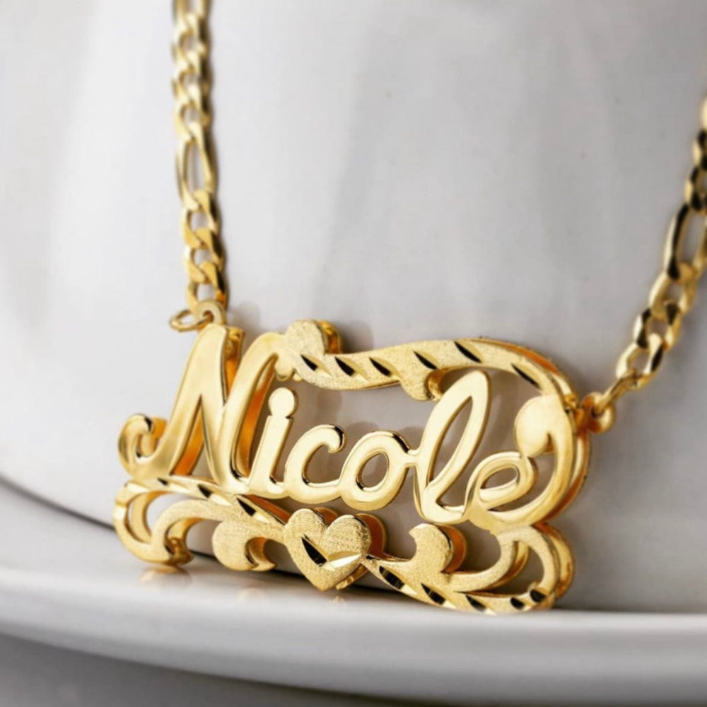 3D Double Plated Gold Plated Personalized Name Necklace