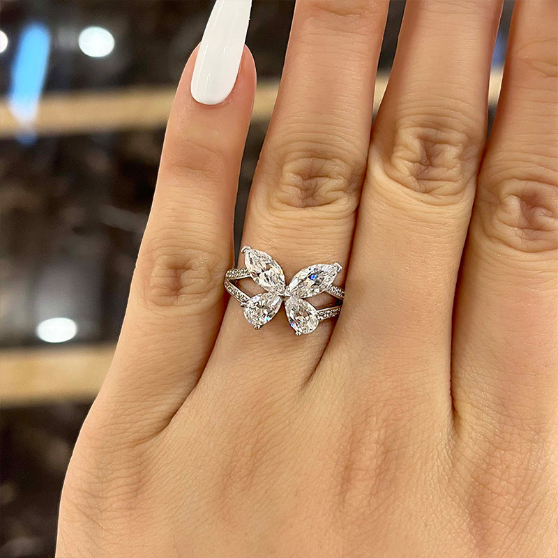 Butterfly Design Promise Ring Gift For Her In Sterling Silver-Maxinejewelry