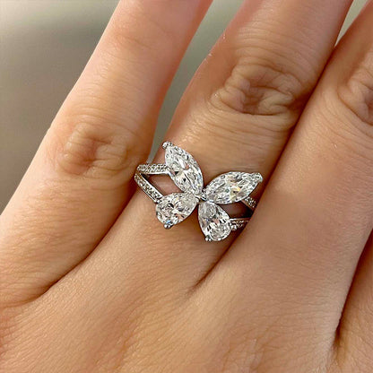 Butterfly Design Promise Ring Gift For Her In Sterling Silver-Maxinejewelry