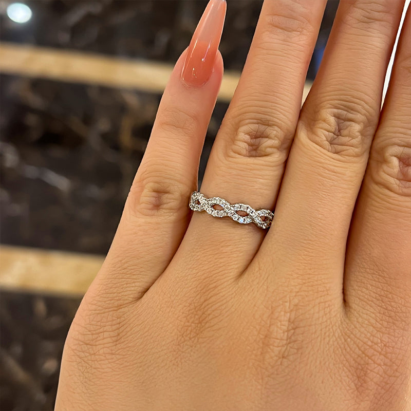 Classic Infinity Wedding Band for Women In Sterling Silver-Maxinejewelry